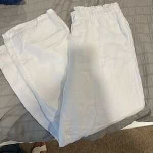 J. Crew White Linen Pants
